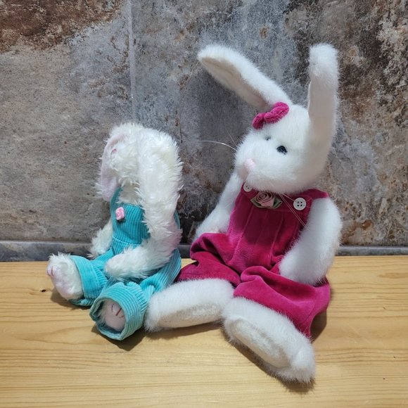 VTG Boyd & TY Ivy Bunny Rabbit Plush Stuffed Animal Easter Decor Set of 2 - Picture 14 of 14